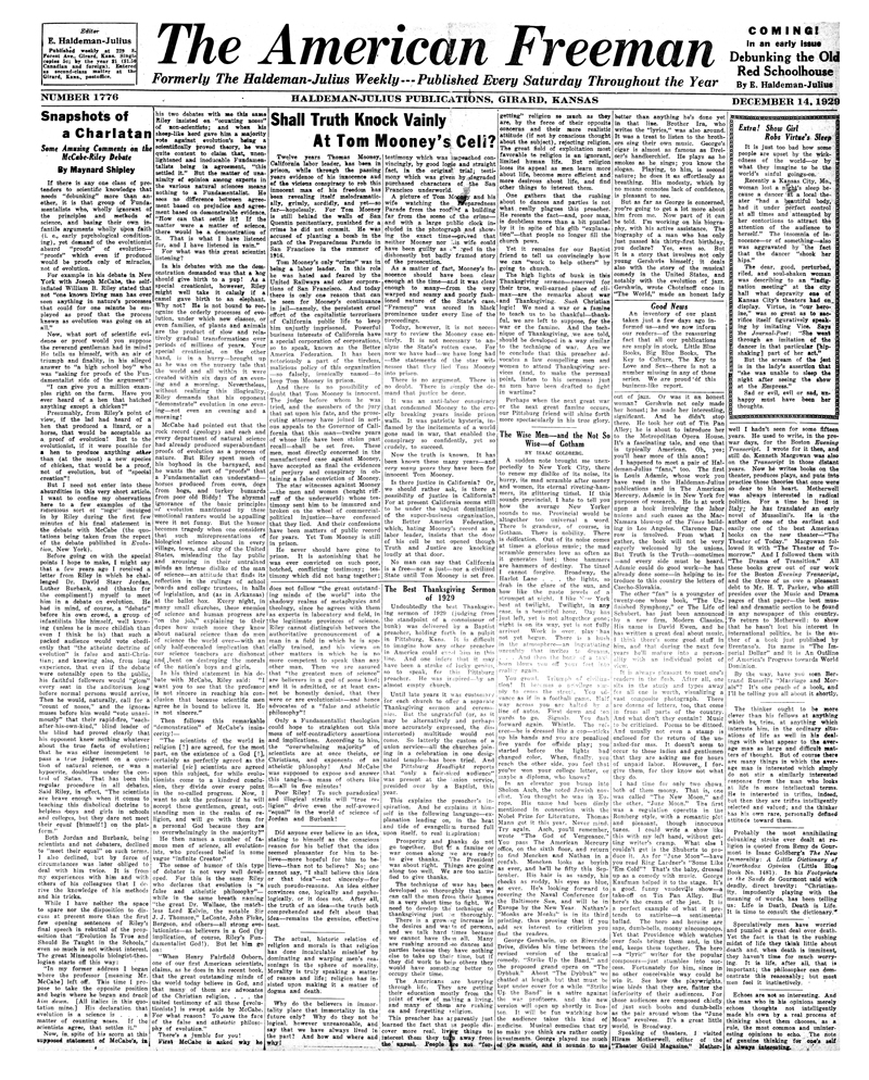 The American Freeman, Number 1776, Dec. 14, 1929.